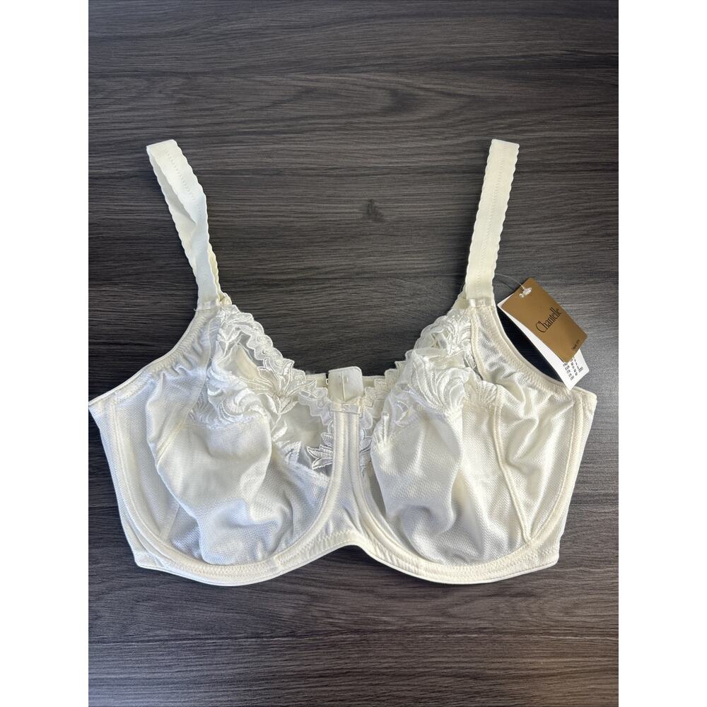 CHANTELLE 2101 Beige AMAZONE Full Figure Lace Underwire Bra 40DDD Unlined France